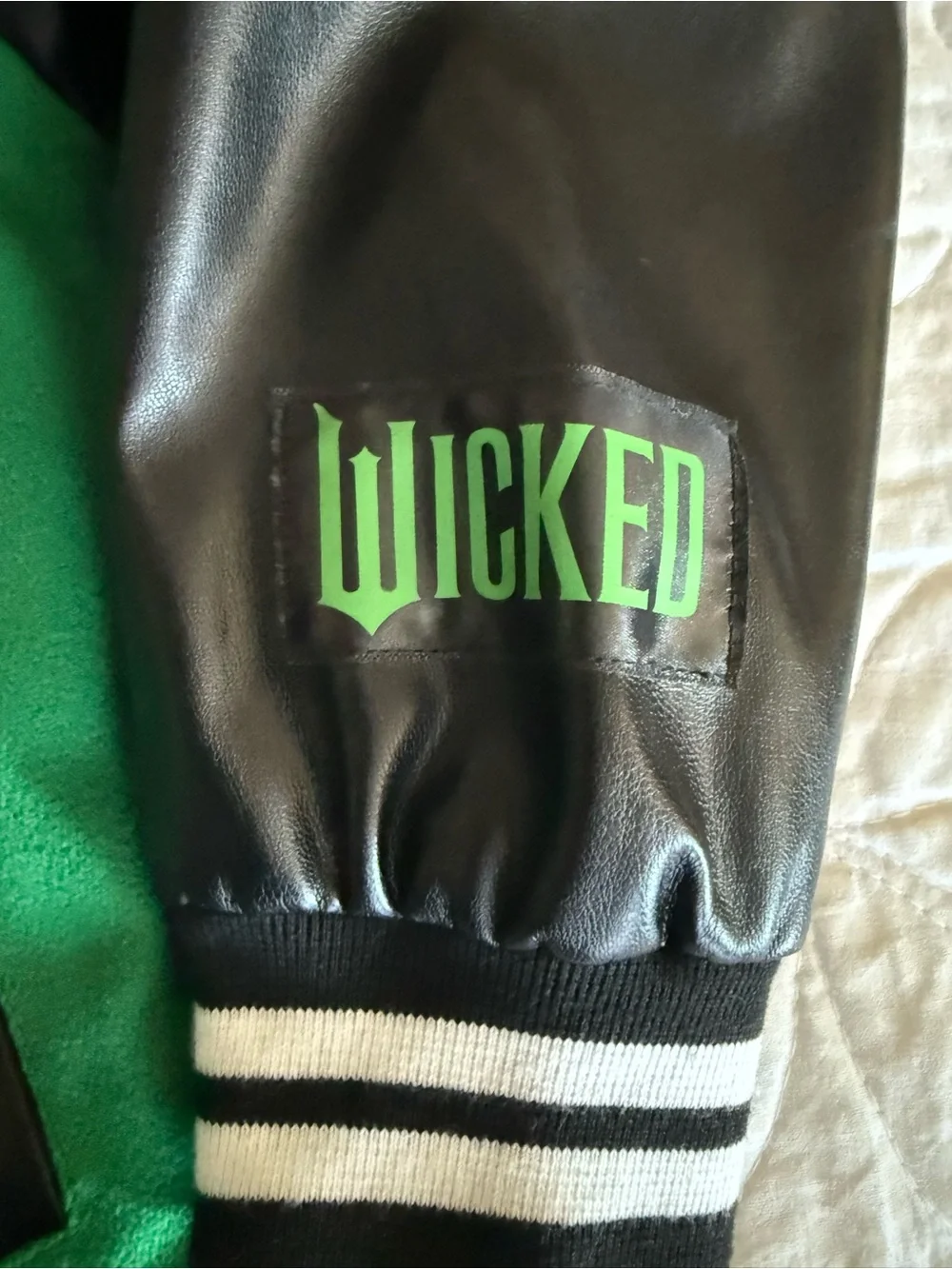 Justice Green and Black Varsity Jacket